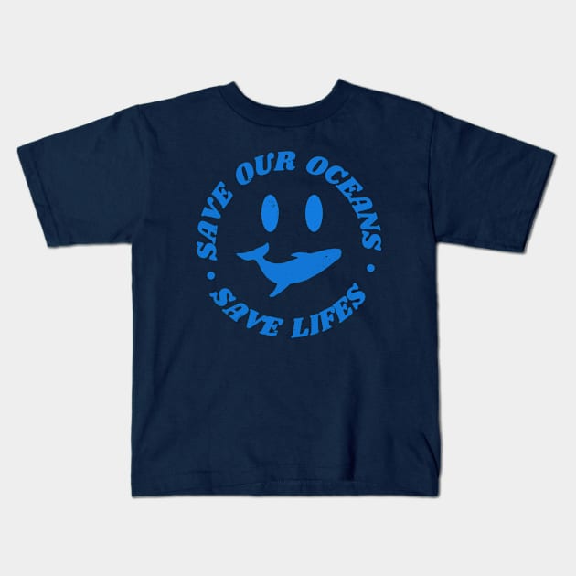 Save Our Oceans Save Lifes Kids T-Shirt by Bruno Pires